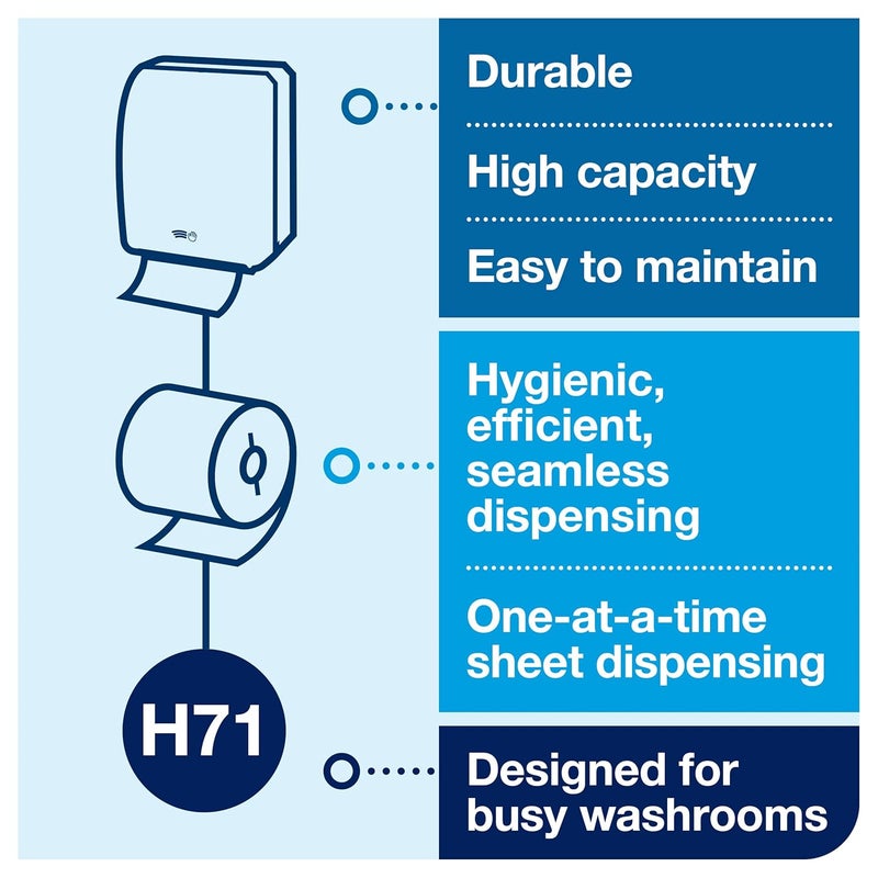 Tork Tork Mechanical Hand Towel Roll Dispenser Black H71 Durable Hygienic OneataTime dispensing 772728  - Image 5