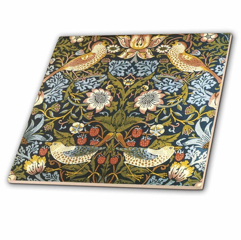 3dRose William Morris Strawberry Thief Pattern - Ceramic Tile, 6-Inch (ct_219390_2),Multicolor - Image 5
