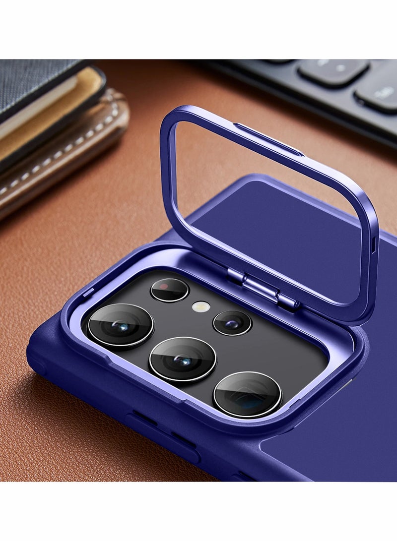 دبليو تيك حافظة لهاتف سامسونج جالاكسي S23 الترا 5G 2023 باللون الأزرق الداكن من Magsafe مغناطيسية قابلة للطي - Image 3