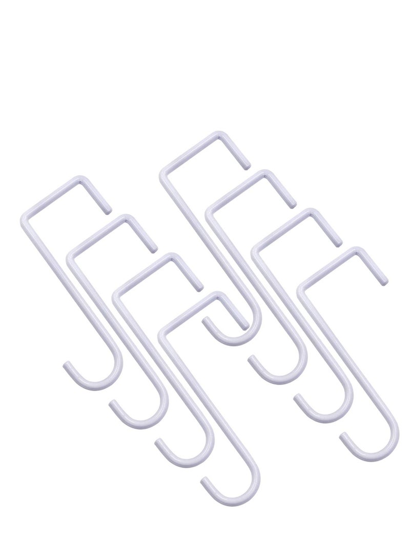 KASTWAVE 8 Pack Vinyl Fence Hooks 2 x 6 Inch Patio Hangers White Powder Coated Steel Fence Hangers for Hanging Plants Planters Bird Feeders Lights Pool Tools - Image 1