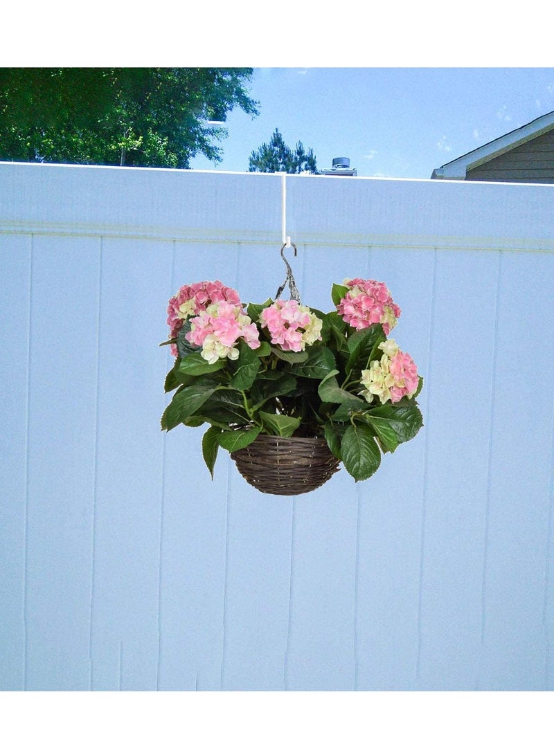 KASTWAVE 8 Pack Vinyl Fence Hooks 2 x 6 Inch Patio Hangers White Powder Coated Steel Fence Hangers for Hanging Plants Planters Bird Feeders Lights Pool Tools - Image 5