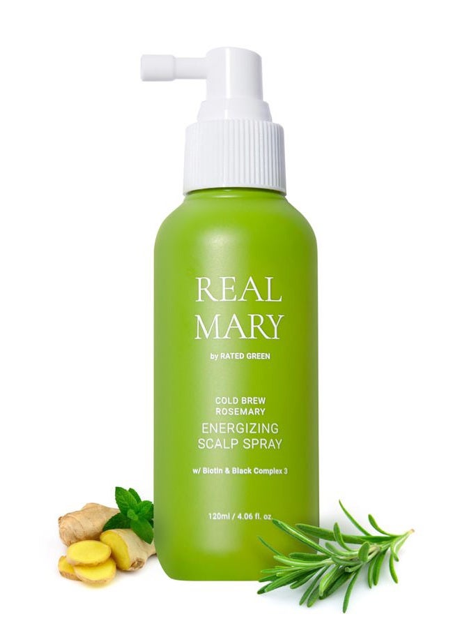 RATED GREEN REAL MARY Energizing Biotin Hair Growth Spray for Thinning Hair and Scalp for Men & Women - Rosemary and Ginger Scalp Spray | 4.06 fl oz - Image 1