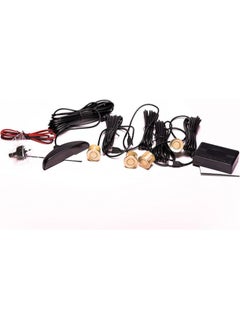 Generic Led car parking sensors car reverse radar system 4 sensors parking assistant alarm waterproof buzzer reminder - gold  - Image 1