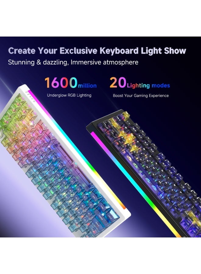 A-jazz AK820 V2 Pro Transparent Gradient RGB Triple-Mode Keyboard with Display (Dual 8K) – Triple-Mode Mechanical Keyboard with Gasket Switching, Smart RGB Display, Rotary Knob, and Hot-Swappable Keys for Gaming and Office Use - Image 4