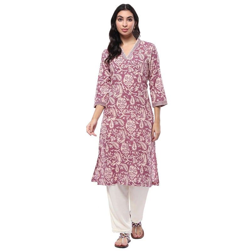 Biba Falsa Cotton Straight Kurta - Image 3