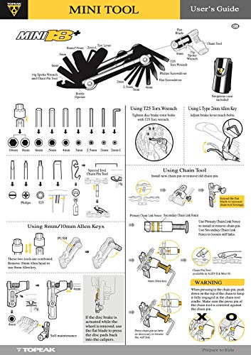 Topeak The Mini 9-Function Bicycle Tool - TT2409 , Black/Silver, L x W x H ﻿﻿﻿﻿6.6 x 3.1 x 2cm / 2.6” x 1.2” x 0.8” - Image 5