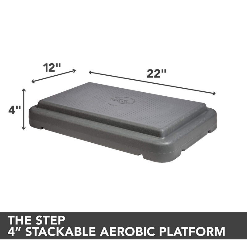 Freestyle STEP The Step (Made in USA) 4 Inch Stackable Aerobic Exercise Platform (Grey) with Non-Slip Surface and Nonskid Feet to Prevent Sliding - Image 2