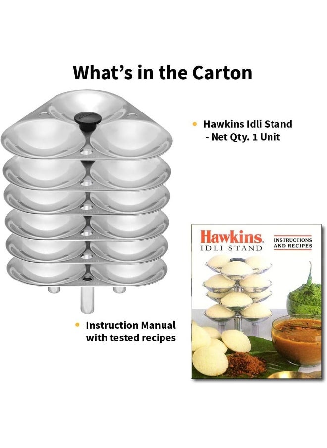 Hawkins - 18 Pieces,Aluminium Idli Stand,For 6.5 Litres Pressure Cooker,Silver - Image 1
