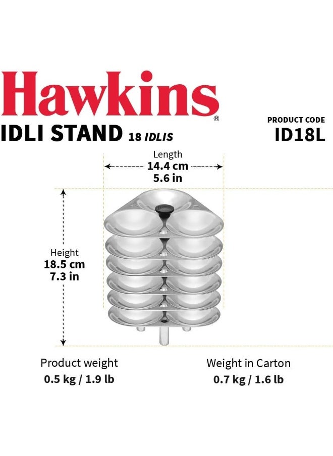 Hawkins - 18 Pieces,Aluminium Idli Stand,For 6.5 Litres Pressure Cooker,Silver - Image 1