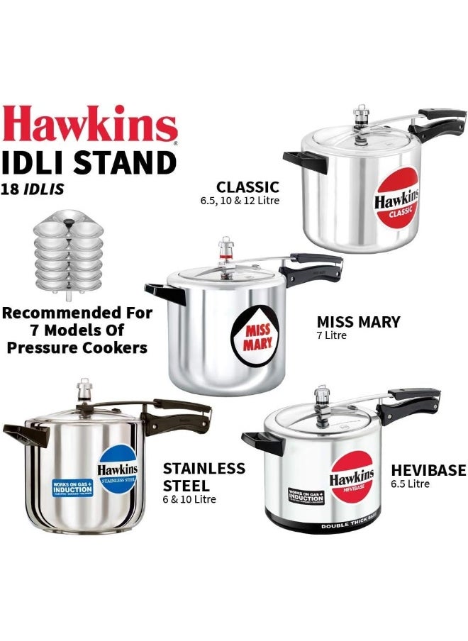 Hawkins - 18 Pieces,Aluminium Idli Stand,For 6.5 Litres Pressure Cooker,Silver - Image 1
