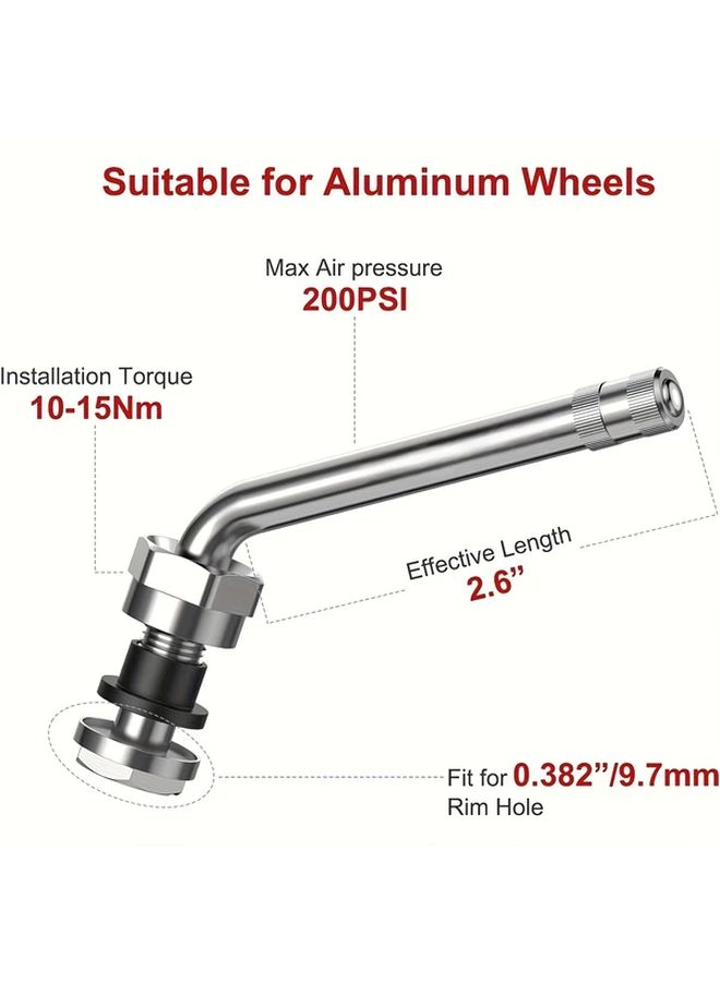 TR555D 10pcs 60 Degree Bent Truck Tire Valve Stems For 22.5in 24.5in Brass Wheels - Image 2