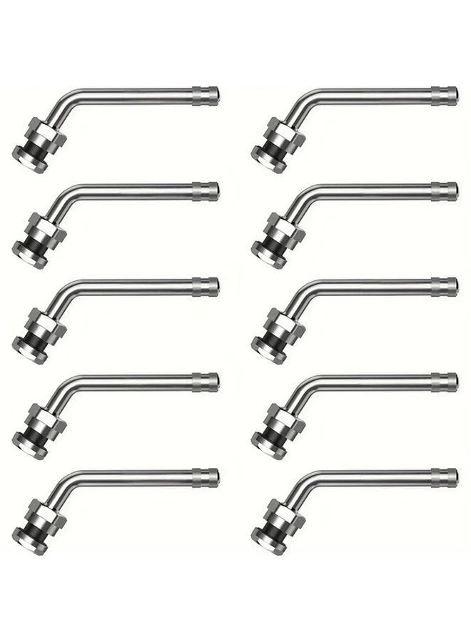 TR555D 10pcs 60 Degree Bent Truck Tire Valve Stems For 22.5in 24.5in Brass Wheels - Image 1