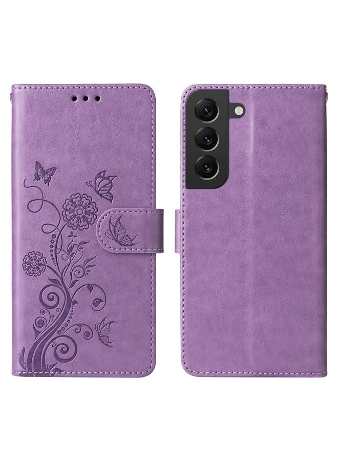 S-TOP Case For Samsung Galaxy S21+ 5G Embossed Butterfly Flowers Leather Phone Case - Image 3