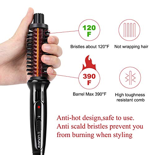 LOVANI Mini Travel Curling Iron Brush 3/4 Inch, Small Curling Brush for Short Hair, Bangs & Fine Hair, Portable Anti-Scald Hot Curler, Dual Voltage with Travel Bag - Image 4