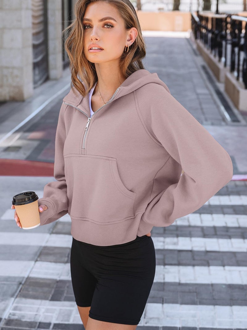 AUTOMET Womens Hoodies Fleece Fall Fashion Outfits Workout Sweatshirts Y2k Winter Zip Up Jackets Oversized Tops Clothes 2026 DarkPink XL - Image 3
