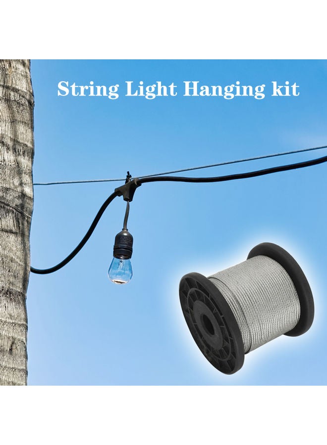NIBEMINENT String Light Cable With 30-Piece Clamps Kit Silver - Image 4