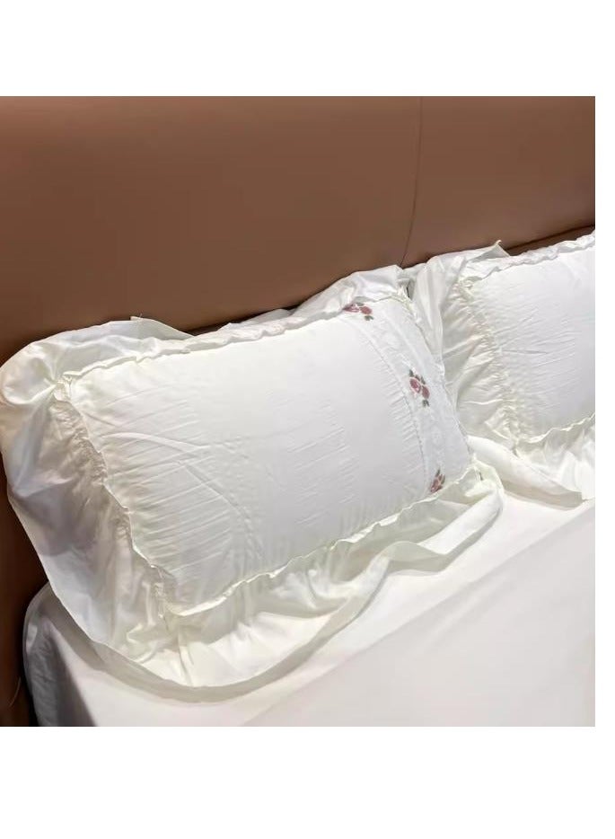 Fitted Sheet Style — ﻿ Four Piece Set Of Washed Cotton Princess Embroidered Bedding - Image 3