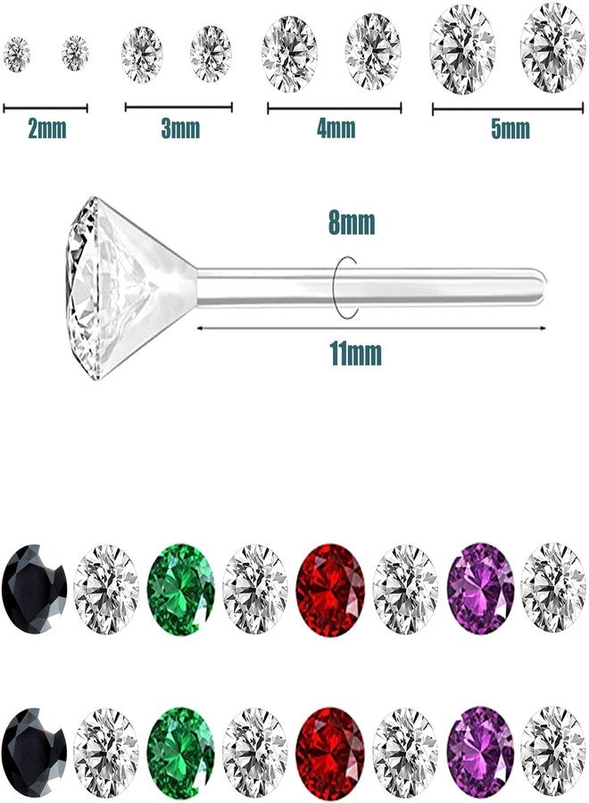 Melimarry Anti Allergy Plastic Earrings for Sensitive Ears, Silicone Soft Earring Backs, Cubic Zirconia Stud Earrings Kit, 2mm, 3mm, 4mm, 5mm (Clear) - Image 2