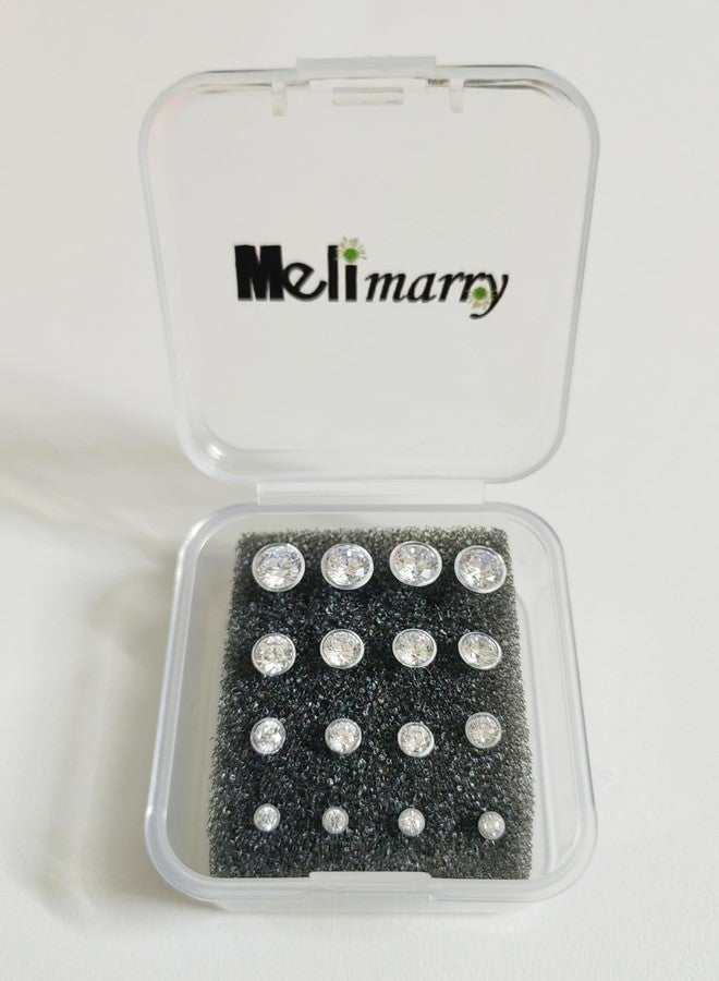 Melimarry Anti Allergy Plastic Earrings for Sensitive Ears, Silicone Soft Earring Backs, Cubic Zirconia Stud Earrings Kit, 2mm, 3mm, 4mm, 5mm (Clear) - Image 5