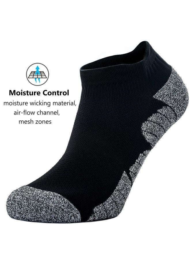 CWVLC Unisex Cushioned Compression Athletic Ankle Socks Multipack, 3-pairs Black, L - Image 5