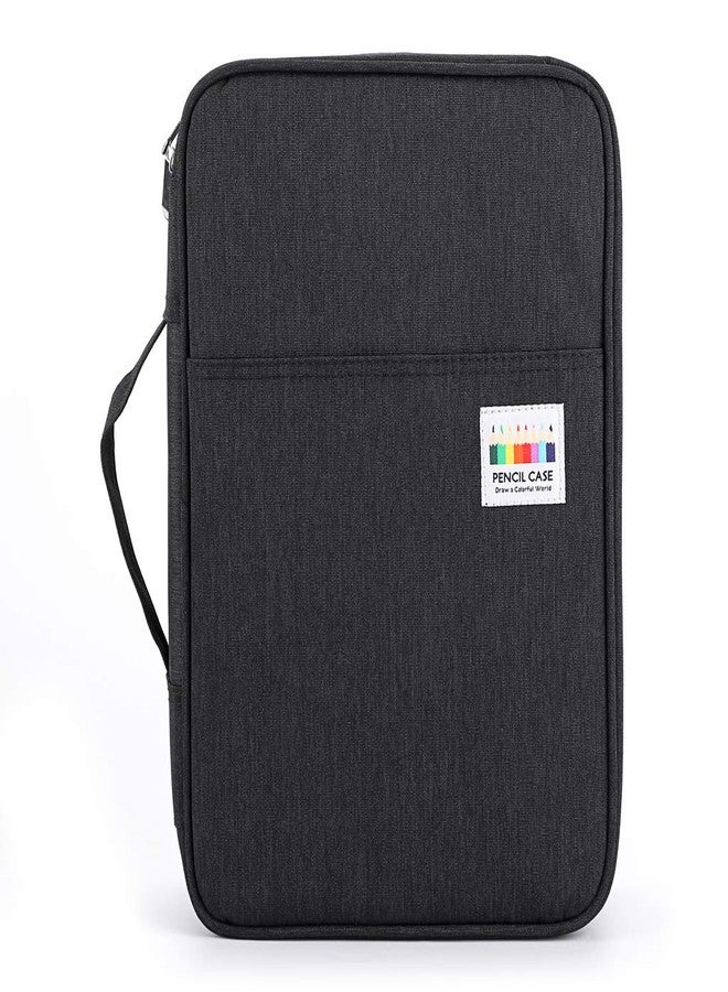 BTSKY Colored Pencil Case 300 Slots Pen Pencil Bag Organizer with Handy Wrap Portable- Multilayer Holder for Crayola Colored Pencils & Gel Pen(Black) - Image 1