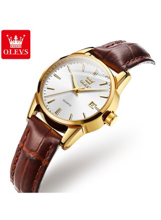 Quartz Watch Olevs Watch Company OLEVS Men's Quartz Watch, Two-Tone Gold Stainless Steel, Waterproof,  Luminous, 41mm