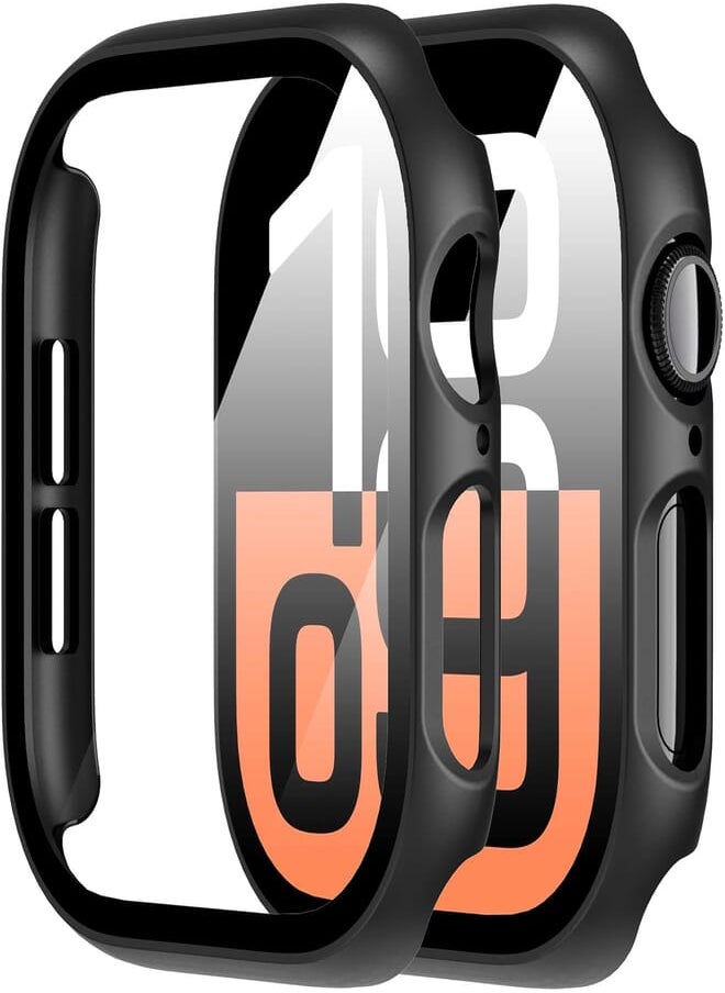 Diruite - Diruite 2 Pieces Case for Apple Watch Series 10 42mm Tempered Glass Protect Screen Protector,HD All-round Protection Case Hardness PC Cover for iWatch 42mm Protective Case - Image 1