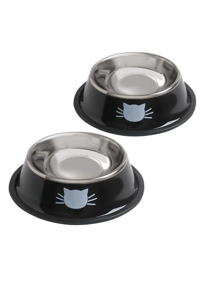 Pet Food Bowls, 2-Pack Stainless Steel Cat & Dog Bowls with Removable Base, 8oz Non-Slip Water Dishes - Image 3