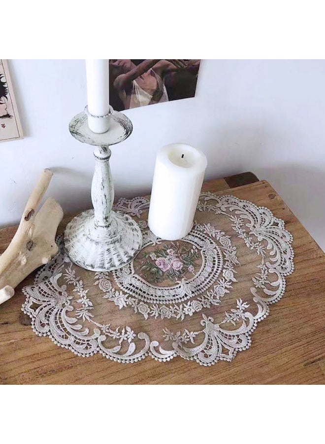 Retro Lace Placemats French Style Fashionable Embroidered Cup Table Mat vase mat - Image 5