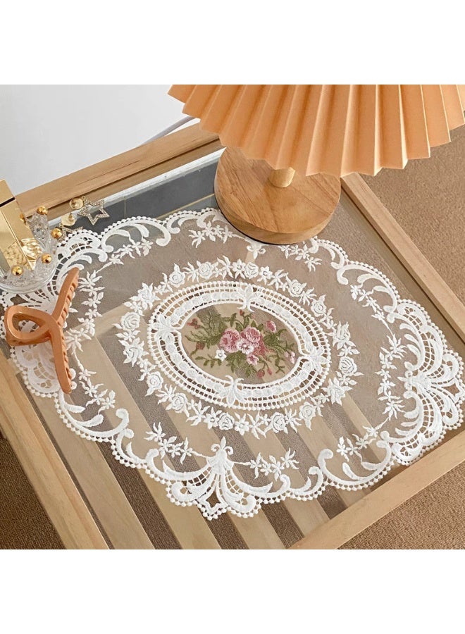 Retro Lace Placemats French Style Fashionable Embroidered Cup Table Mat vase mat - Image 3