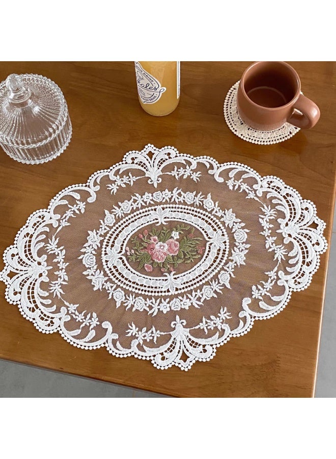 Retro Lace Placemats French Style Fashionable Embroidered Cup Table Mat vase mat - Image 1