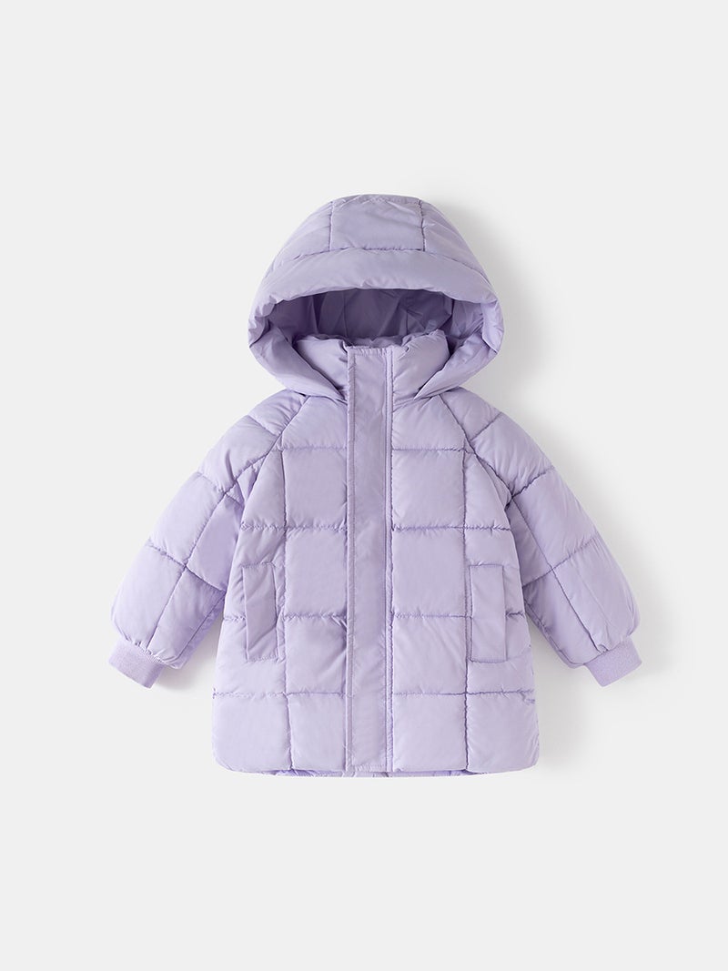 Children'S Mid-Length Cotton Coat Thick Solid Color Korean Style Boys' Warm Cotton Jacket Winter Top - Image 3