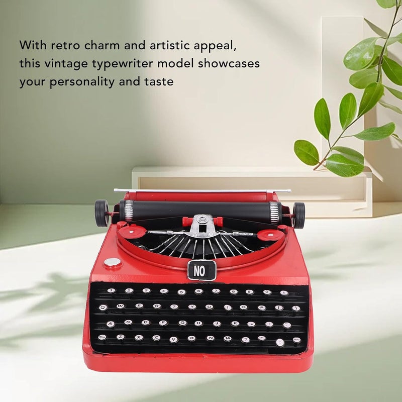 Retro Typewriter Model, Handcrafted Vintage Iron Typewriter Decoration, Artistic Decor AntiqueTypewriter Ornament Display Table Statue for Home Office Cafe - Image 2