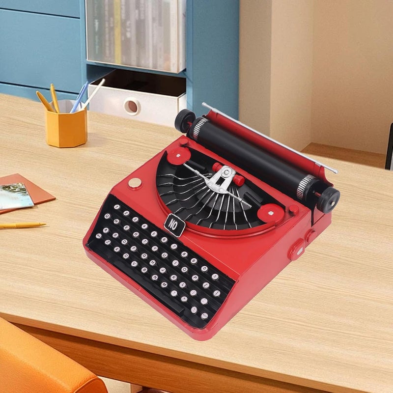 Retro Typewriter Model, Handcrafted Vintage Iron Typewriter Decoration, Artistic Decor AntiqueTypewriter Ornament Display Table Statue for Home Office Cafe - Image 5