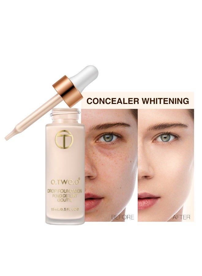 OTWOO O.TWO.O Drop Foundation – Lightweight Oil Control & Full Coverage Makeup(#03,MEDIUM DEEP) - Image 2