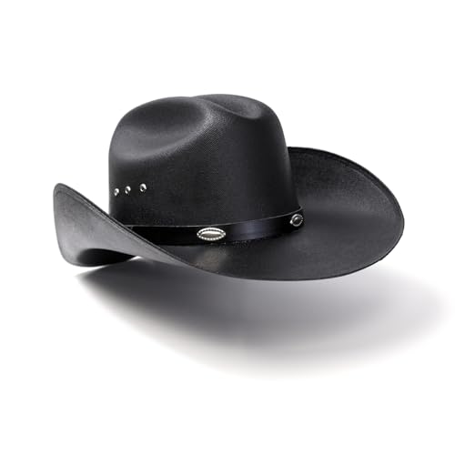 Western Express Kids' Straw Cattleman Cowboy Hat with Silver Conchos Hat Band - Authentic Cowboy and Cowgirl Hat for Boys and Girls - Western Straw Cowboy Hat for Kids - Image 3