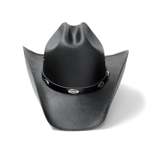 Western Express Kids' Straw Cattleman Cowboy Hat with Silver Conchos Hat Band - Authentic Cowboy and Cowgirl Hat for Boys and Girls - Western Straw Cowboy Hat for Kids - Image 4