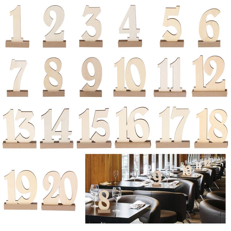 ROSENICE ROSENICE 20pcs 120 Wooden Wedding Table Number Holders 