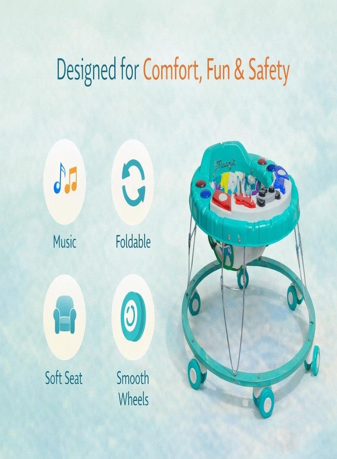 Maanit Baby Walkerr for Kids, Foldable Walkerr | Walkerr for Baby with Music & Light, | Walkerr for 6-12 Months Boy & Girl (Green) - Image 2