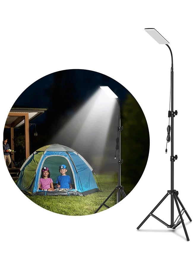 Work Lights with Stand for Camping,1680 Lumen , Adjustable Metal Telescoping Tr 6Ft, USB Interface Powered - Image 2