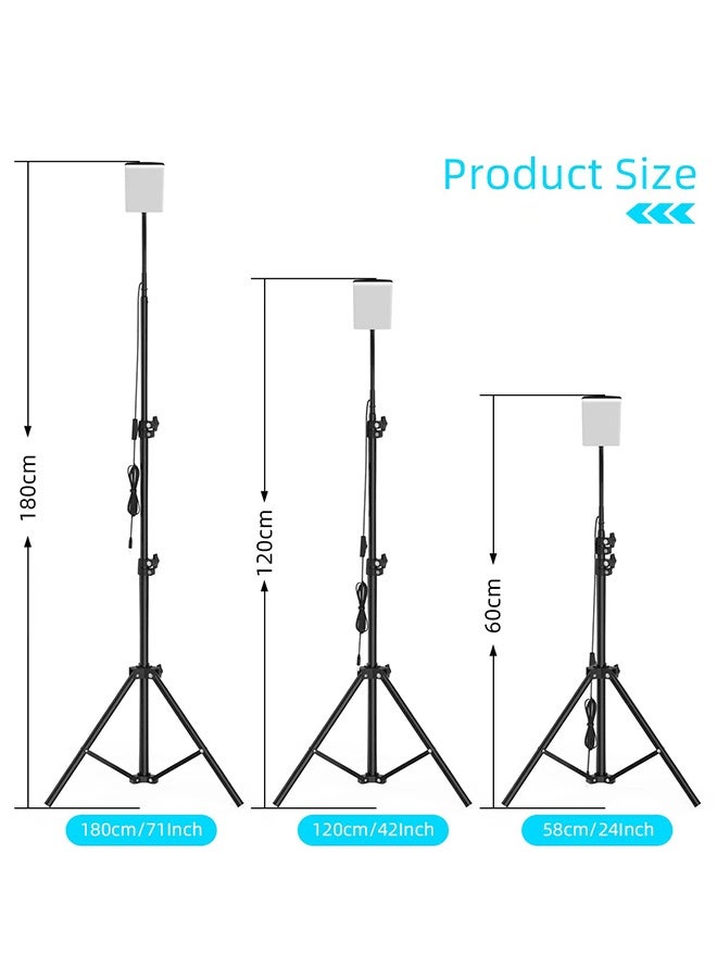 Work Lights with Stand for Camping,1680 Lumen , Adjustable Metal Telescoping Tr 6Ft, USB Interface Powered - Image 4