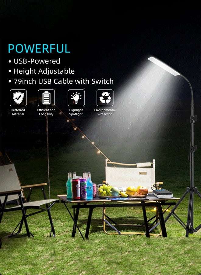 Work Lights with Stand for Camping,1680 Lumen , Adjustable Metal Telescoping Tr 6Ft, USB Interface Powered - Image 5