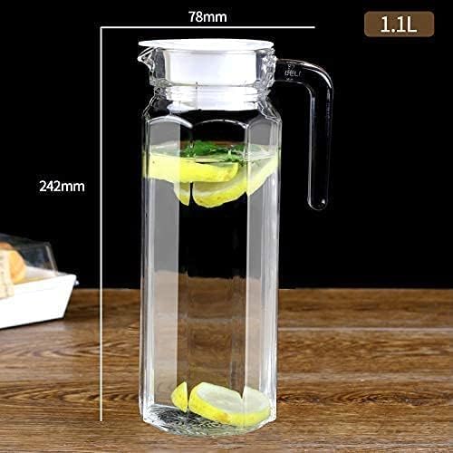 VENEXA VENEXA Glass Water and Juice Jug 1100 ML | Water Square Glass Jug, Glass Bottle Cocktail Fridge Kitchen Picnic Lid (1100 ML)  - Image 5