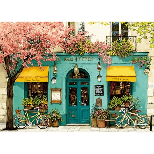 lamplig Jigsaw Puzzles for Adults 1000 Pieces Retro Flower Shop Puzzles 1000 Piece Hard Challenging Family Game Gift Vintage Puzzles with Letters on The Back 11 Poster 276x205 inch - Image 1