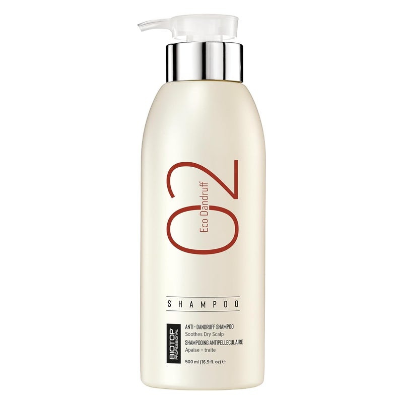 Biotop Professional 02 Eco Dandruff Shampoo  Dry Scalp Treatment  Hydrating Shampoo with Pro Vitamin B5 Zinc Pyrithione  Chamomile  Reduces Irritation and Prevents Future Dandruff 169oz