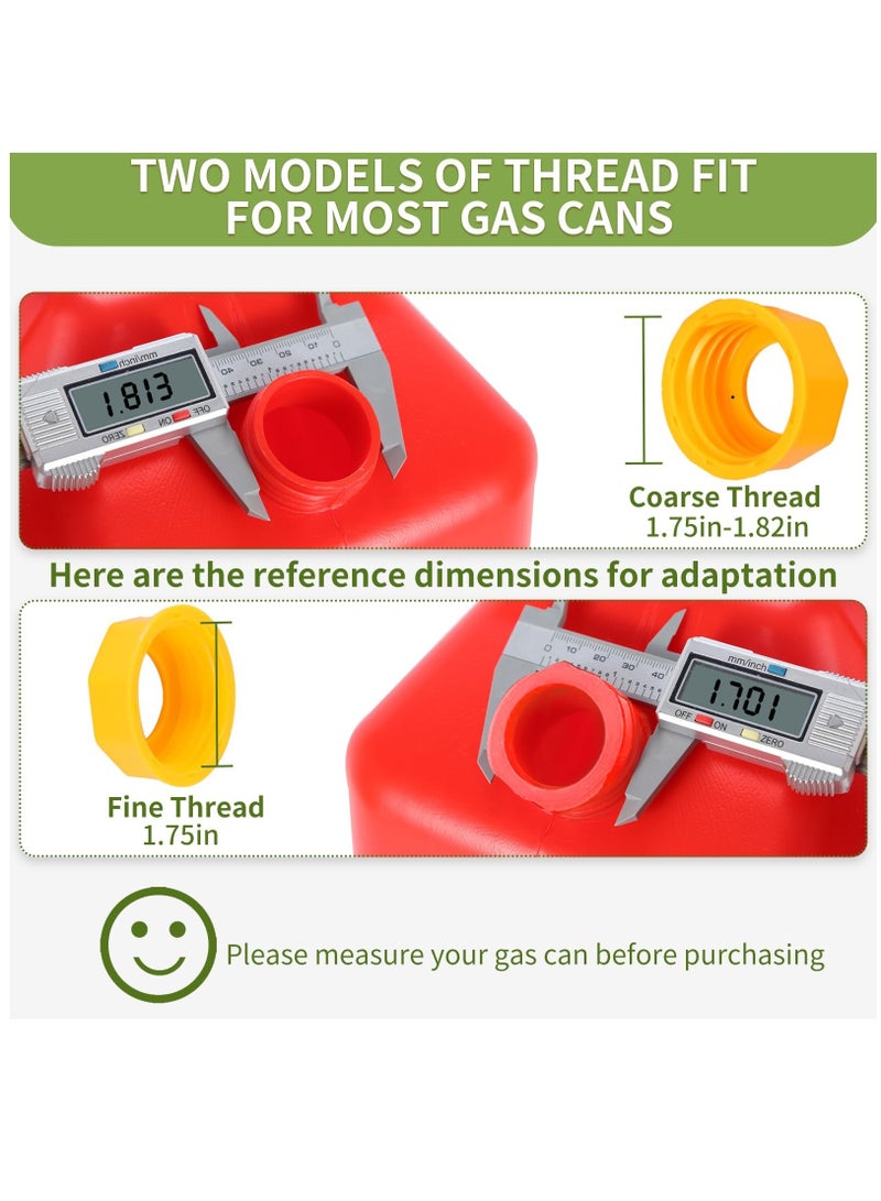 SOLARAE Gas Can Spout Replacement, Anti-Spill Gas Can Nozzle Replacement, 2-Kit Gas Can Spouts No Leaky, Upgraded Replacement Gas Can Spout with Flexible Nozzle, Gas Can Vent, Fit for Most 1/2/5/10 Gal Can - Image 2
