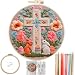 FONNUY Easter Rabbit Floral Cross Embroidery Kit Easter Egg Happy Rabbits Bunny Stamped Pattern Kits for Audlt Beginners Hand Works Crafts 8 x 8 Happy Bunny 03 - Image 2