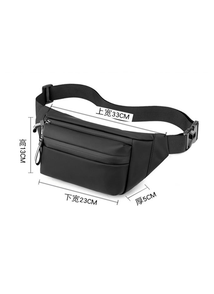 Men's Women's Fashion Waterproof Crossbody Bag with Adjustable Waist Belt, Suitable for Running and Hiking, Travel Waist Bag, Outdoor Sports Waist Bag, Lightweight Men's Sports Waist Bag, Multifunctional Shoulder Bag, Fashion Waist Bag, Belt Bag (Black) - Image 4