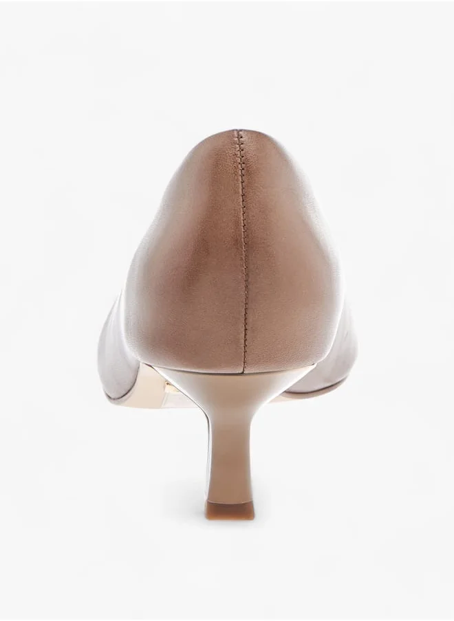 Celeste Womens Solid Slip-On Shoes With Kitten Heels