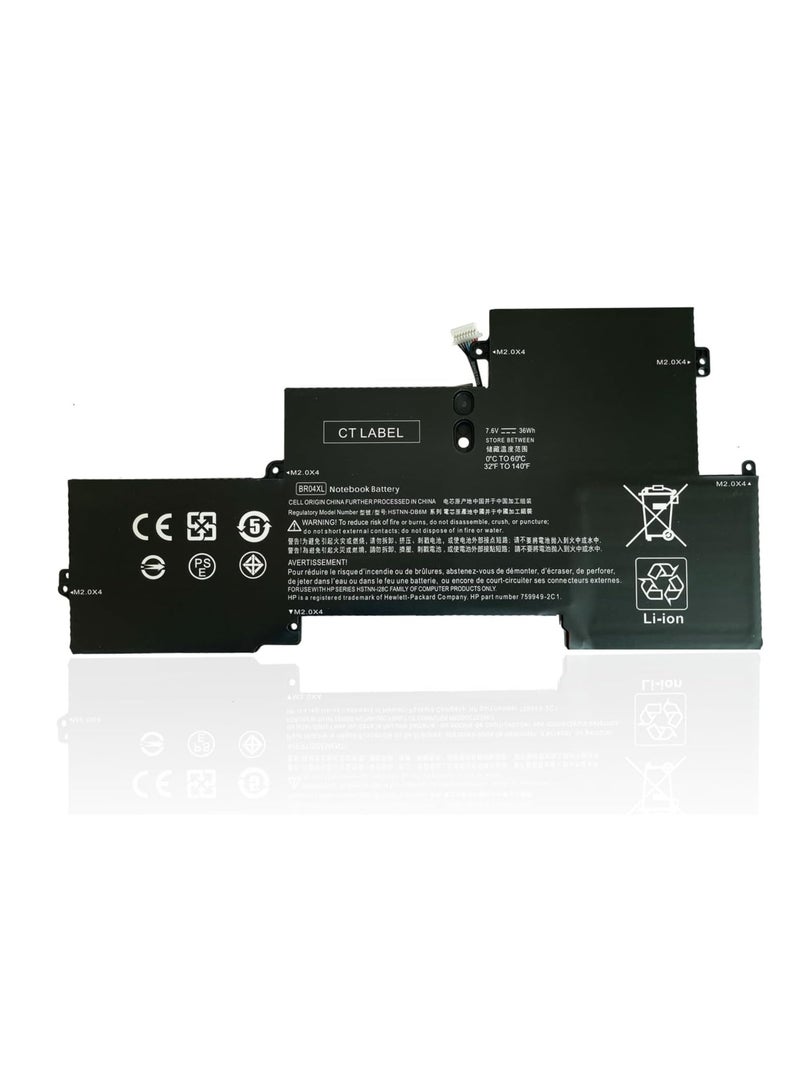 Terabyte BO04XL BR04XL 760505-005 765605-005 HSTNN-DB6M HSTNN-I26C Laptop Akku Ersatz kompatibel für HP EliteBook Folio 1020 1030 G1 M0D62PA M4Z18PA G9P64AV L7Z19PA M5 Serie U02PA 7,4 V, 36 Wh - Image 1